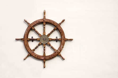 Ships wheel on a background